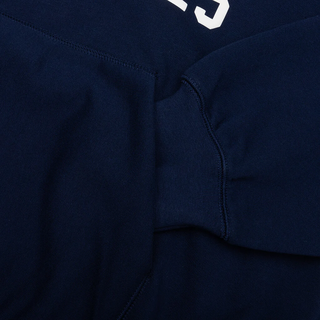 Fear of God Essentials x MLB Yankees Sport Hoodie - Midnight Navy/Homestead Heather - Image 4