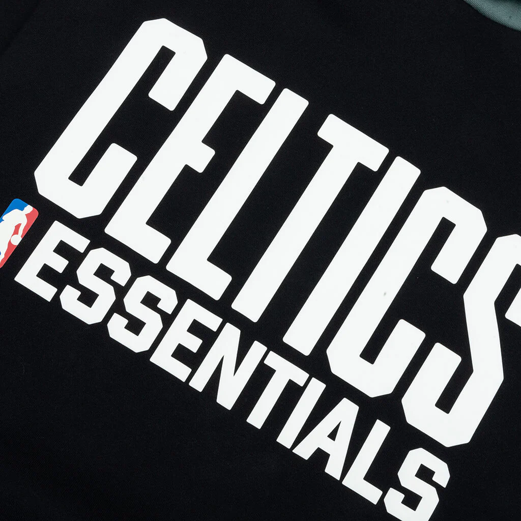 Fear of God Essentials x NBA Celtics Sport Hoodie - Black/Balsam Green - Image 3