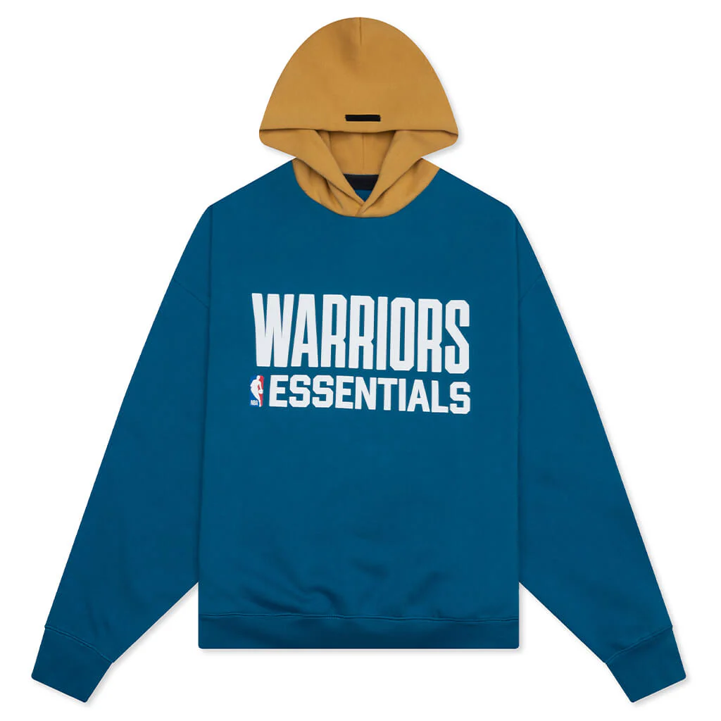 Fear of God Essentials x NBA Warriors Sport Hoodie - Blue Sapphire/Canyon