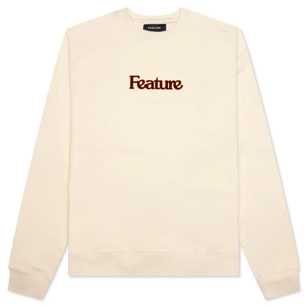 Academy Crewneck - Cannoli Cream/Gold Flame