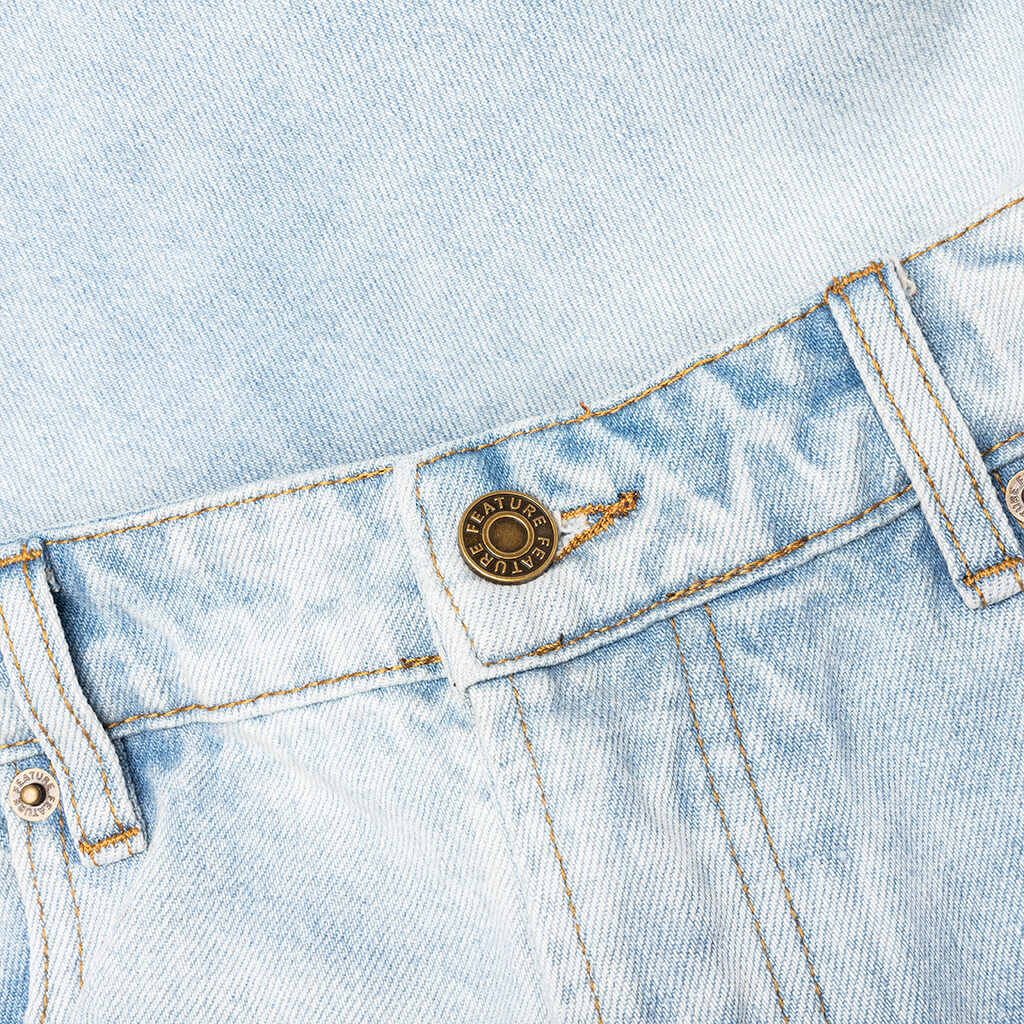 Berry Wide Denim Short - Vintage Light Blue - Image 3