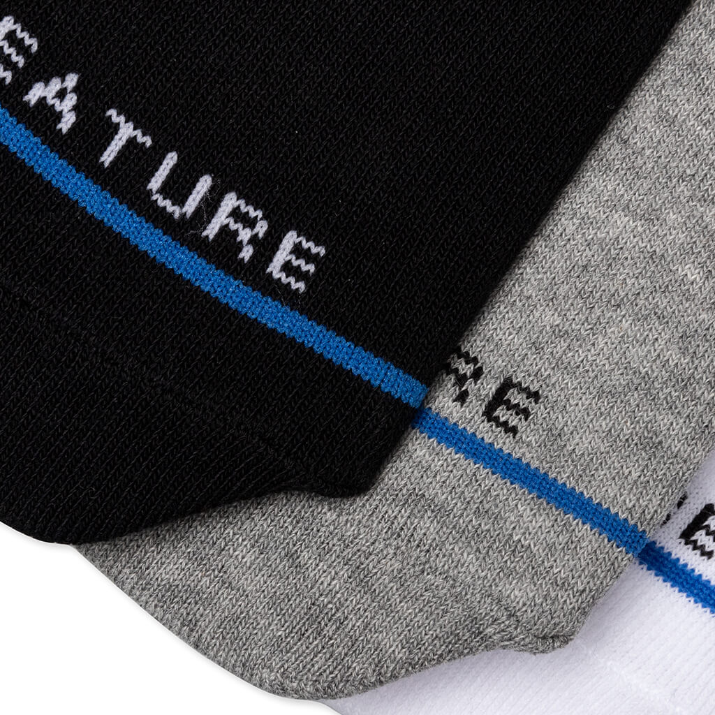 Classic No Show Sock - Heather Grey/Black/White (3-Pack) - Image 2