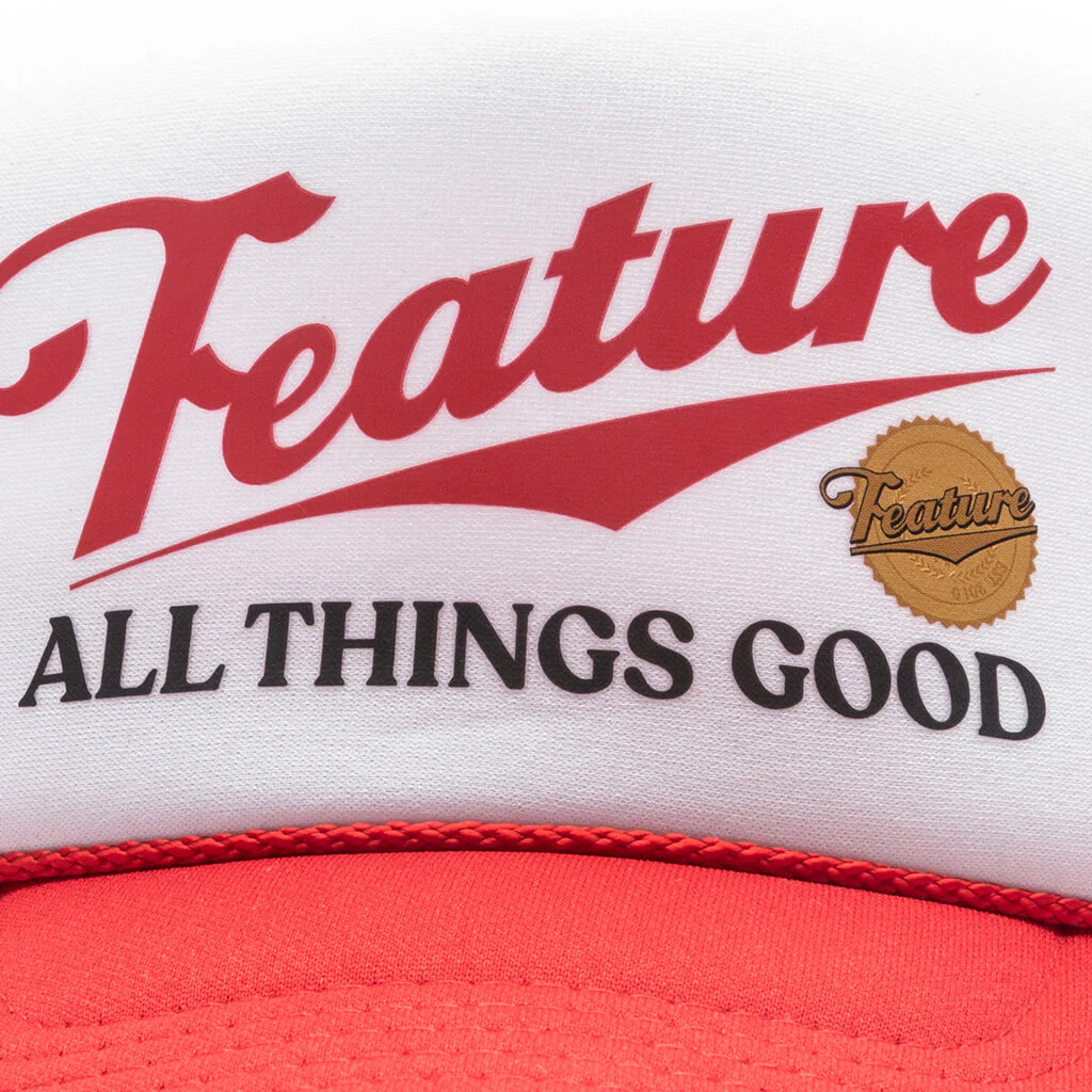 Draft Trucker Hat - Red/White - Image 2