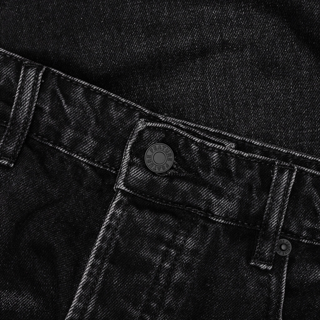 Ian Slim Denim Short - Vintage Black - Image 3
