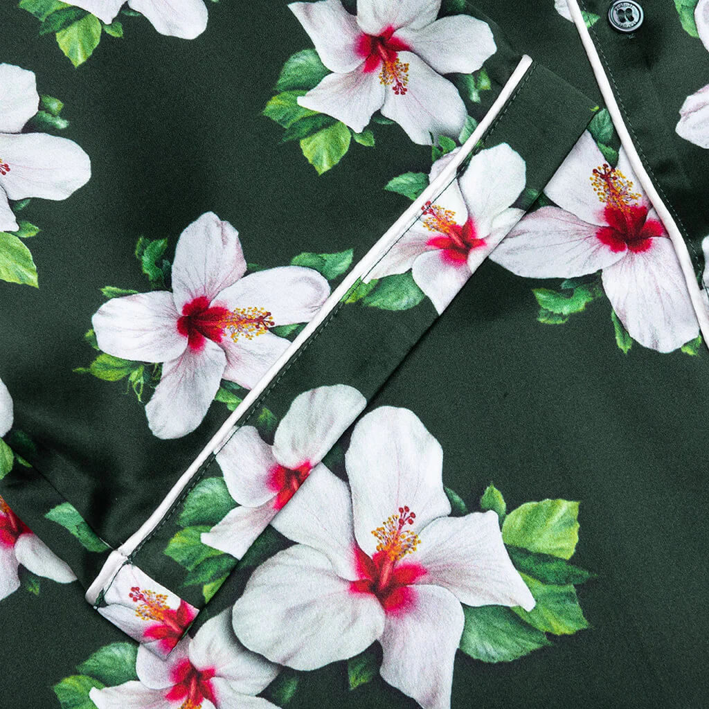 Howard Hawaiian Silk Shirt - Green - Image 5