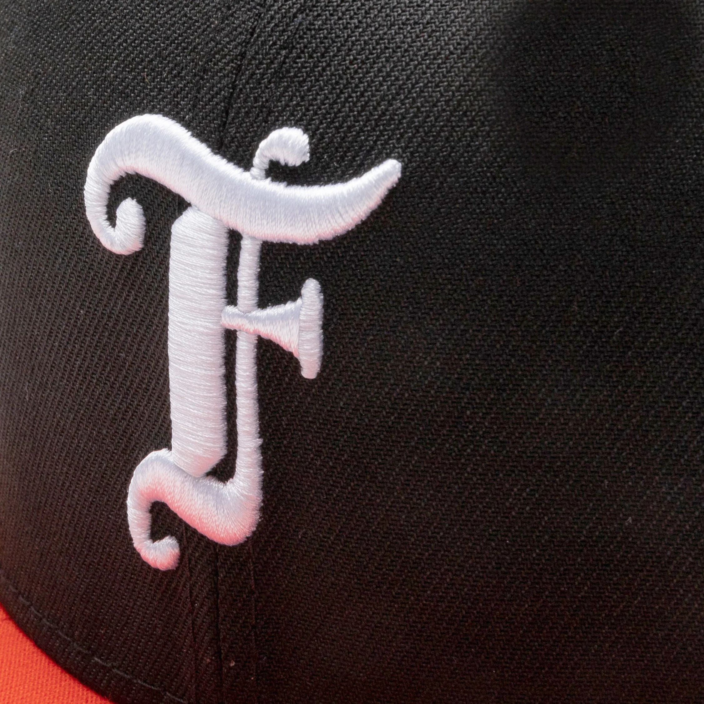 Feature x New Era Old English F Snapback Hat w/ Pin - Black/Orange - Image 2