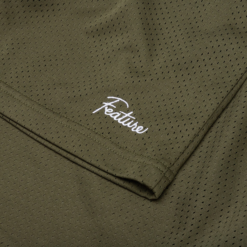 West Mesh Shorts - Olive - Image 4