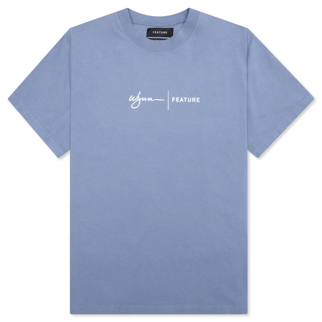 Feature x Wynn Logo Lock Up Tee - Blue Granite