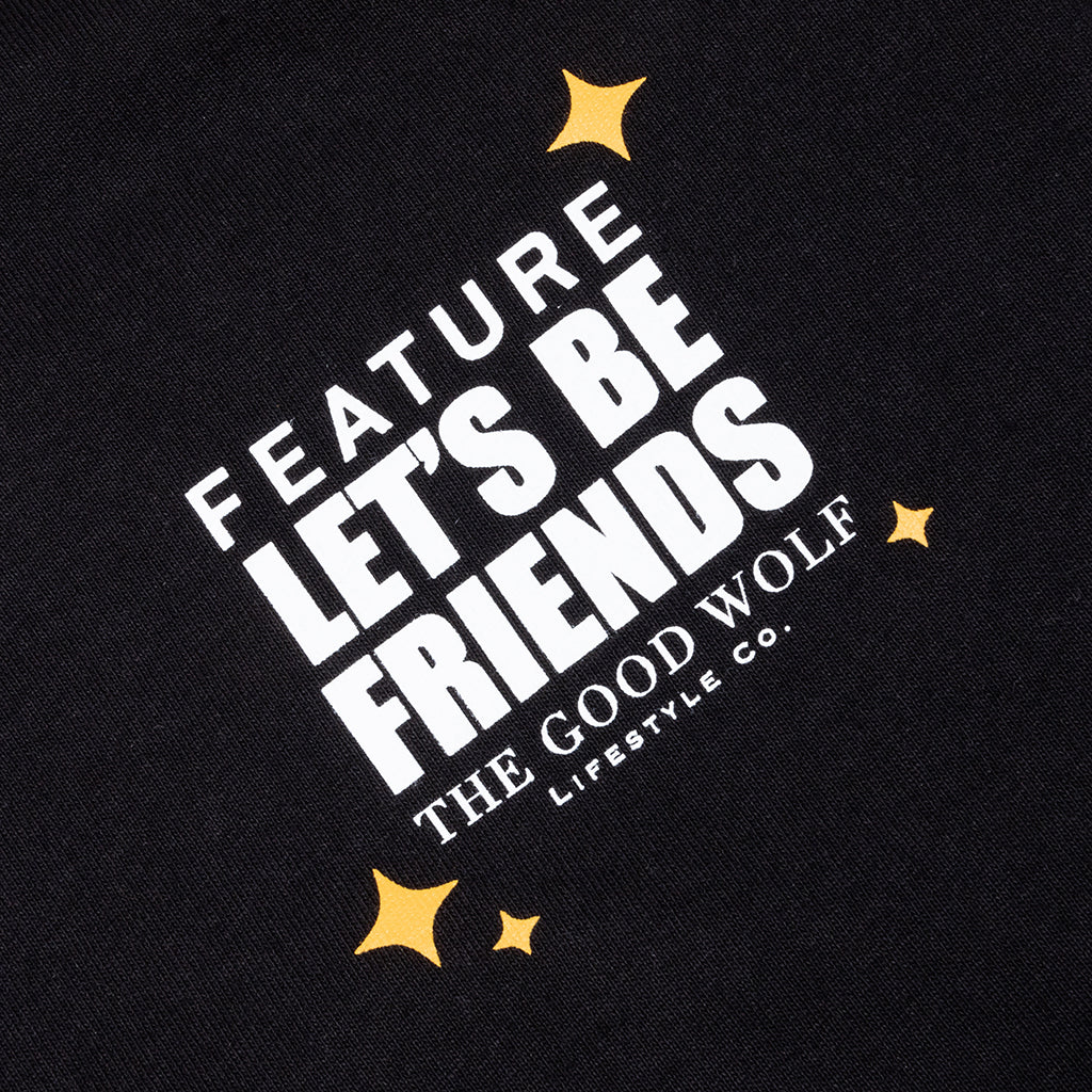 FEATURE x Good Wolf x Let's Be Friends Tee - Black - Image 3