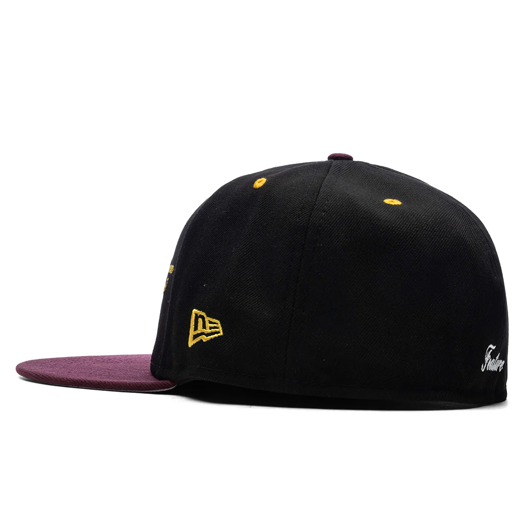 Feature x New Era AZ 5950 Fitted - Black/Maroon - Image 3