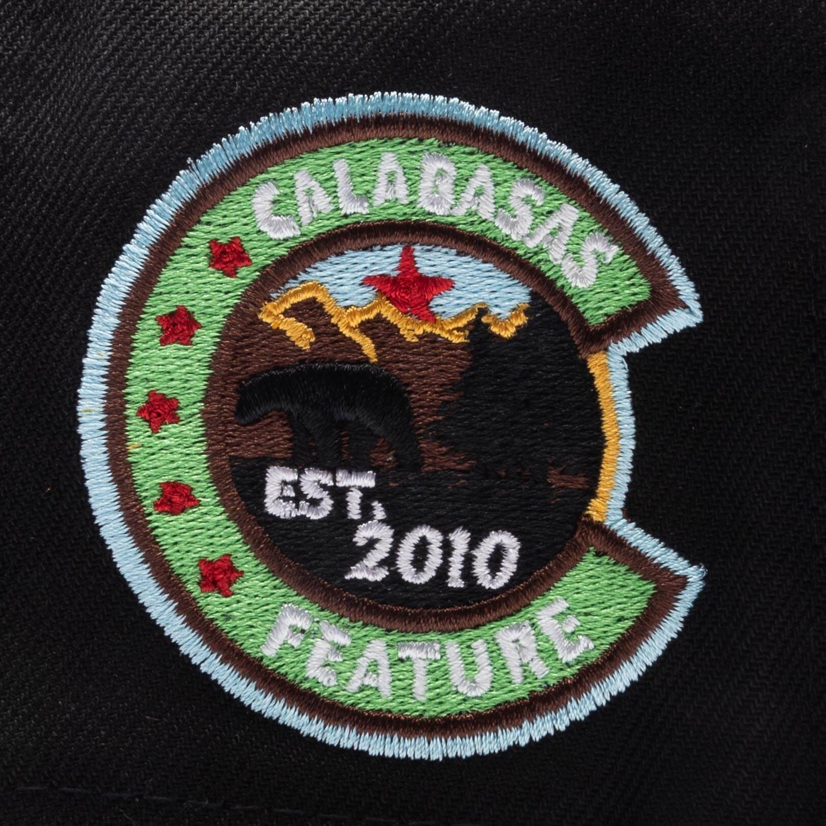 Feature x New Era Old English Calabasas Snapback - Black/Sky - Image 3