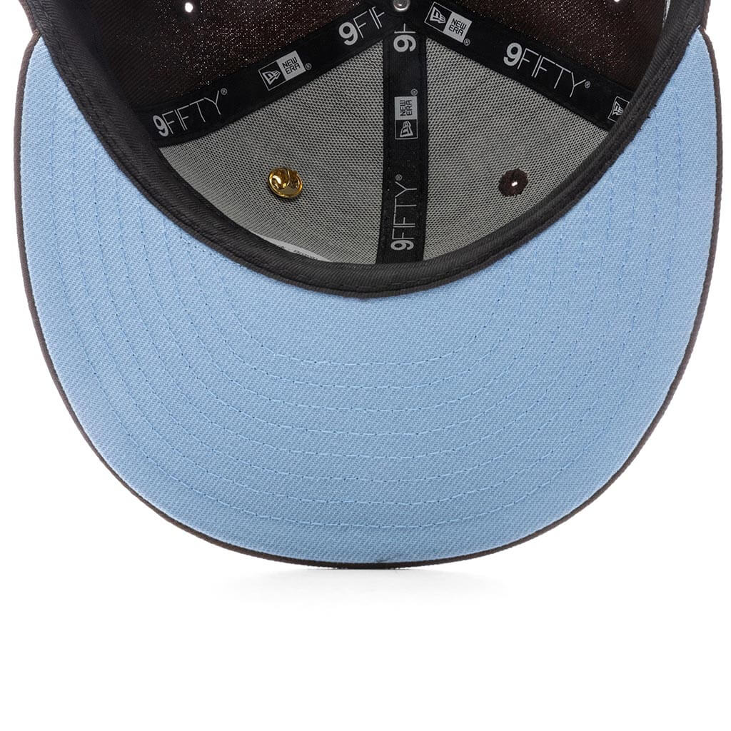 Feature x New Era Old English Calabasas Snapback - Black/Sky - Image 4