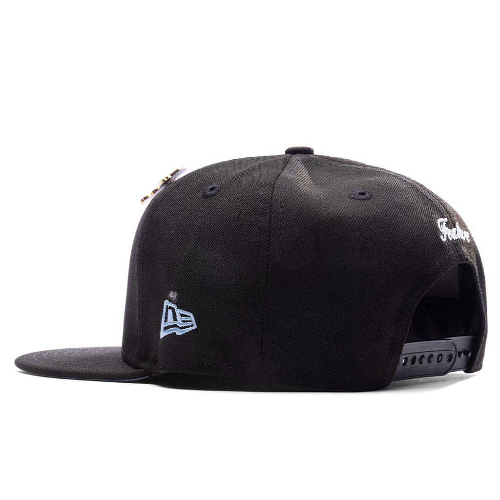 Feature x New Era Old English Calabasas Snapback - Black/Sky - Image 6