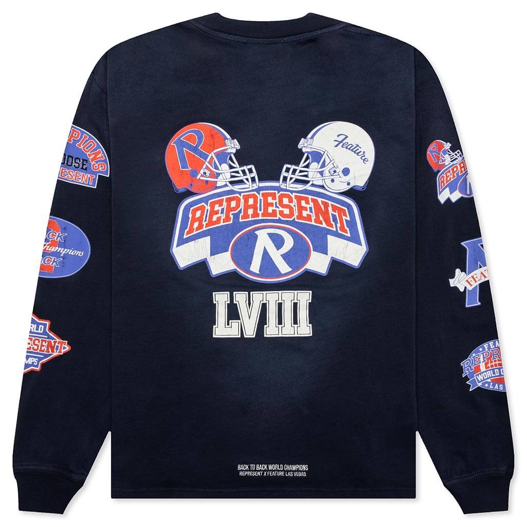 Feature x Represent Champions L/S T-Shirt - Midnight Navy - Image 2