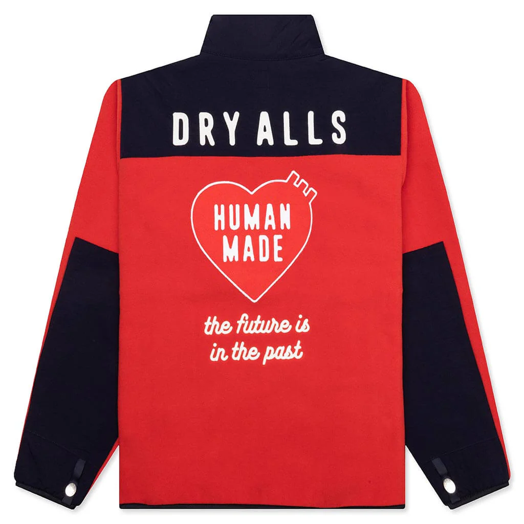 Fleece Half Zip Jacket - Red - Image 2