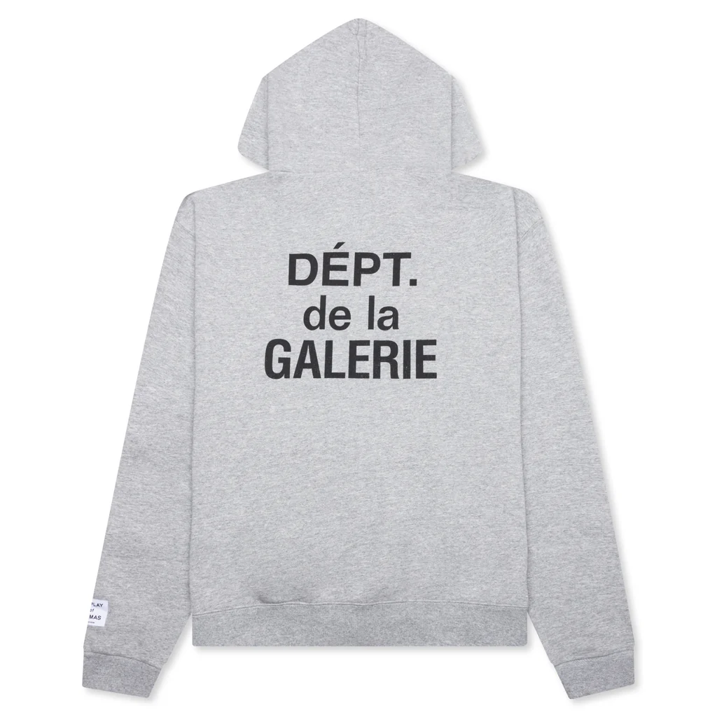French Zip Hoodie - Heather Grey - Image 2