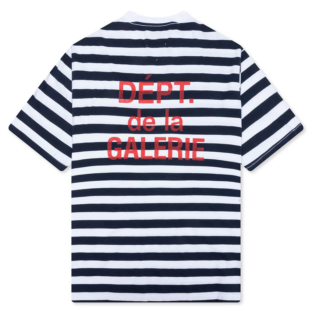 French Tee - Navy/White Stripe - Image 2