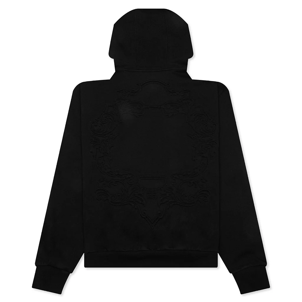 Baroque Embossing Hoodie - Black - Image 2