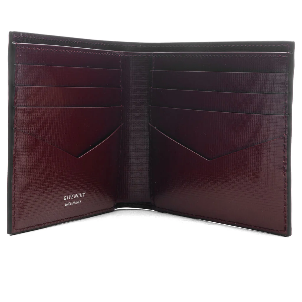 Wallet in Classic 4G Leather - Black/Burgundy - Image 3