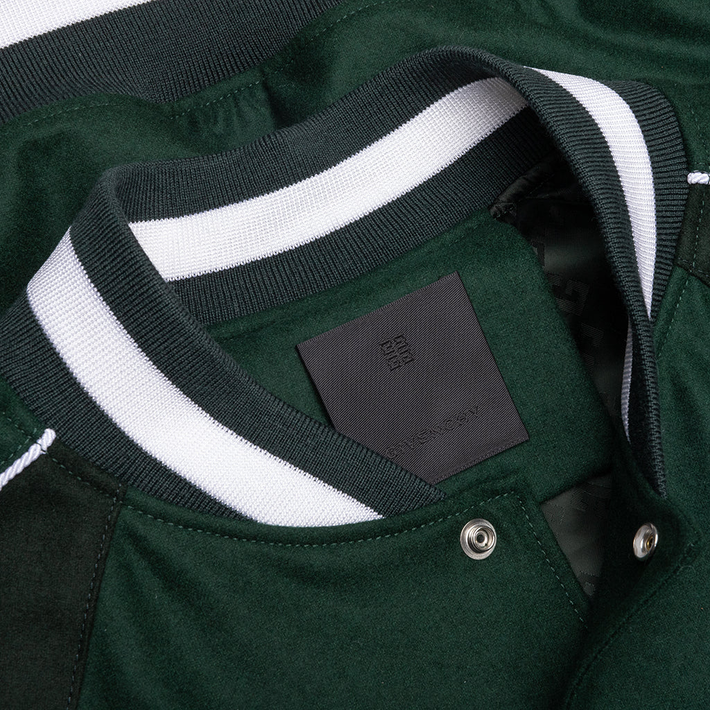 College Varsity Wool Jacket - Dark Green - Image 3