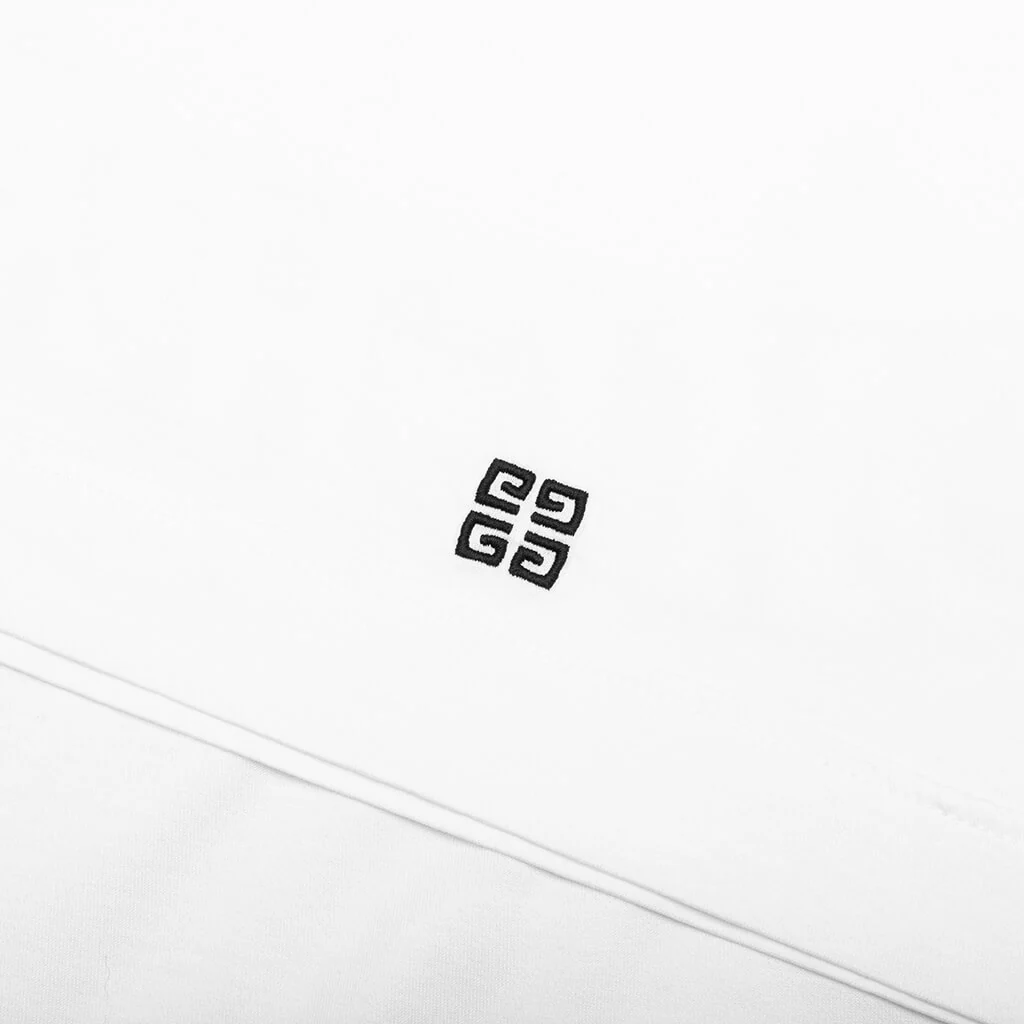 Classic Fit College Embroidery T-Shirt - White/Black - Image 4