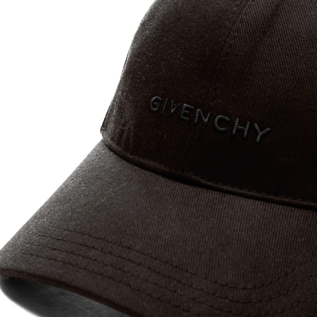 Curved Cap With Embroidered Logo - Chocolate - Image 2