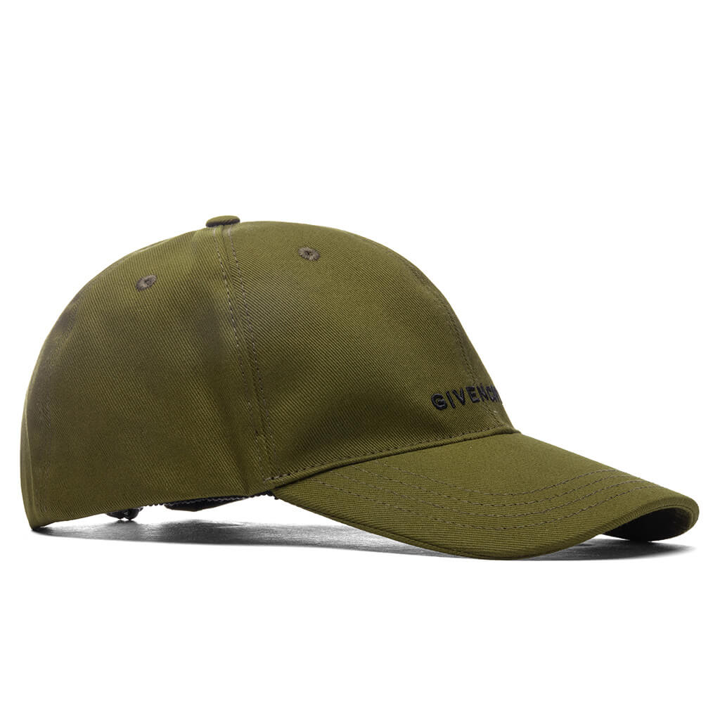Curved Cap With Embroidered Logo - Dark Khaki - Image 2