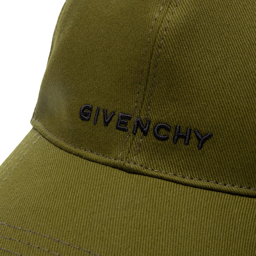 Curved Cap With Embroidered Logo - Dark Khaki - Image 4