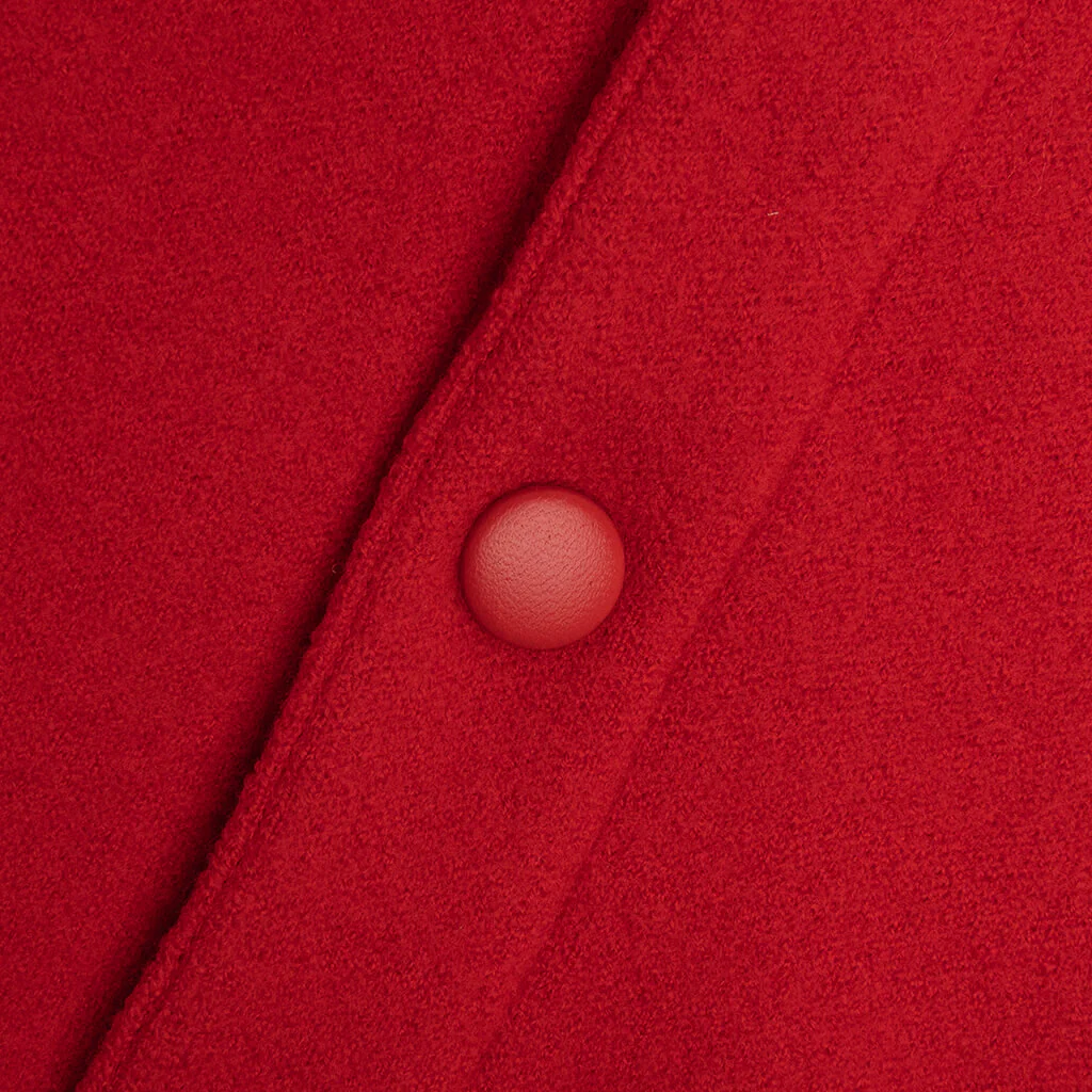 Embroidered Varsity Jacket - Red - Image 4