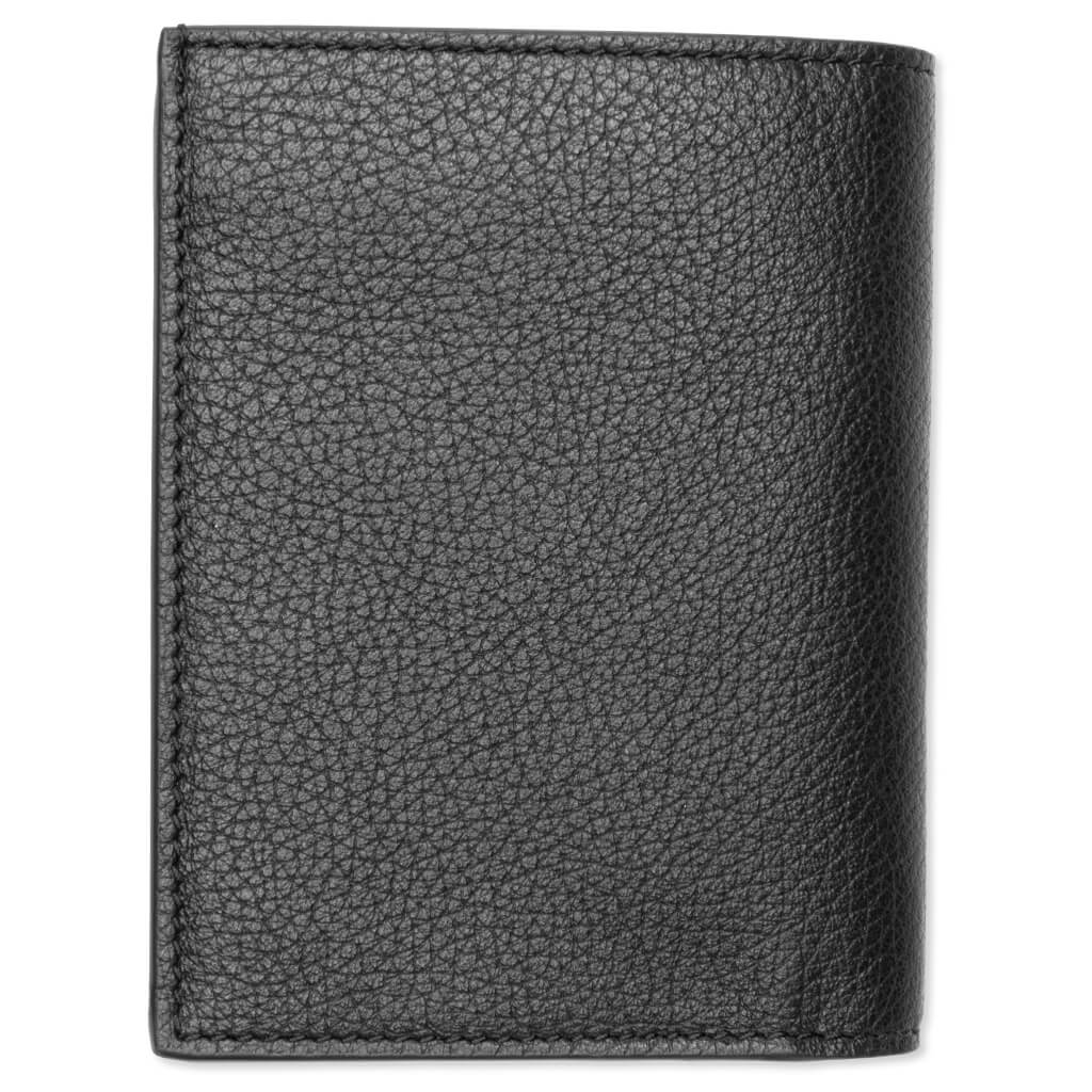 Grained Leather Card Holder 6cc - Black - Image 3