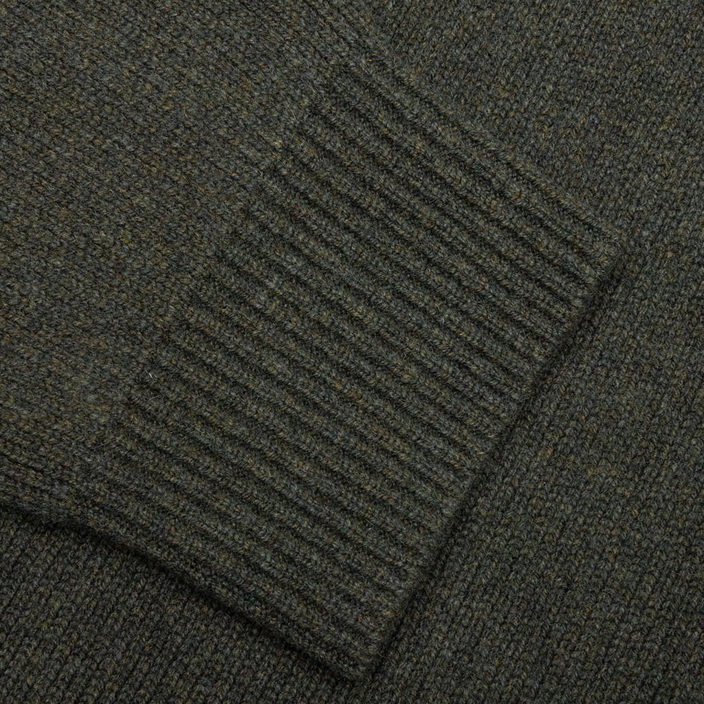 Oversized Crew Neck Sweater - Dark Green - Image 4