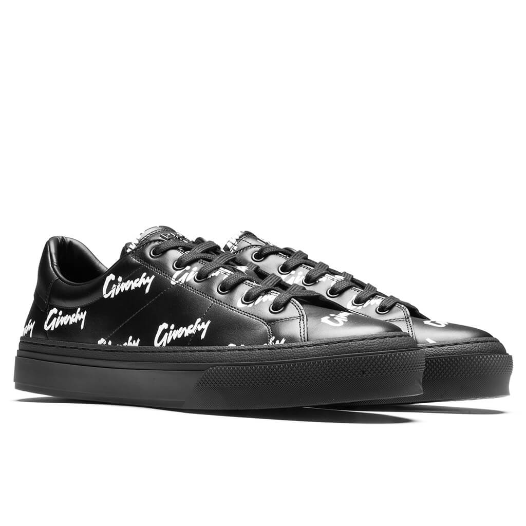 Printed Leather City Sport Sneakers - Black/White - Image 2