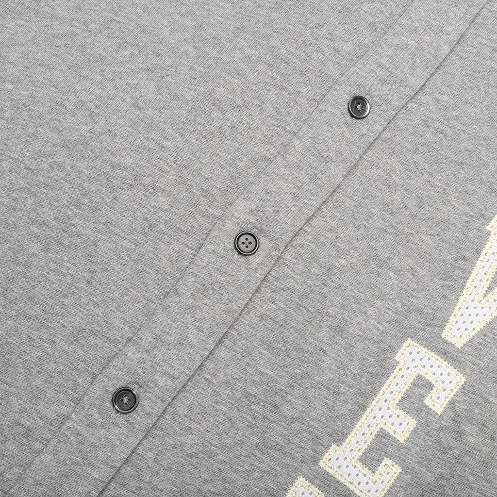 Fleece College Shirt - Light Grey Melange - Image 5