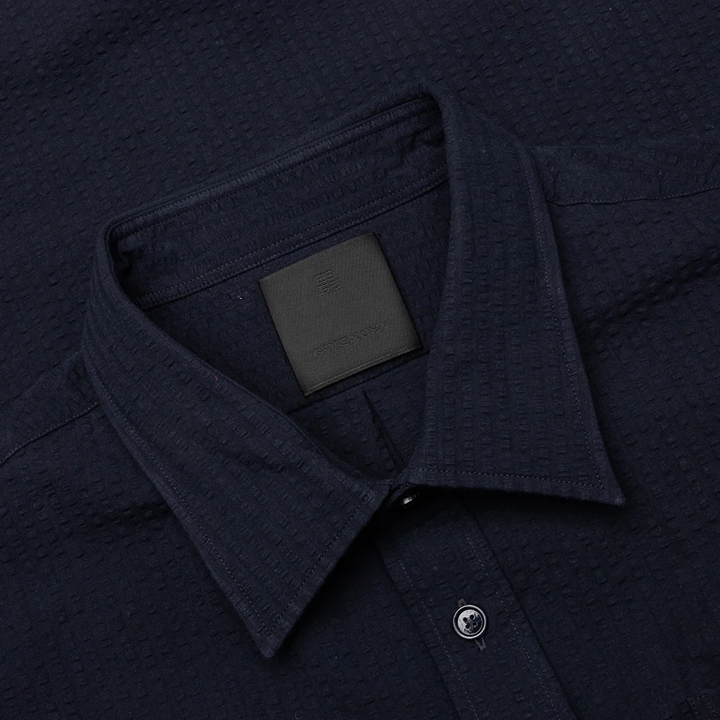 Short Sleeve Shirt with Pocket - Night Blue - Image 3