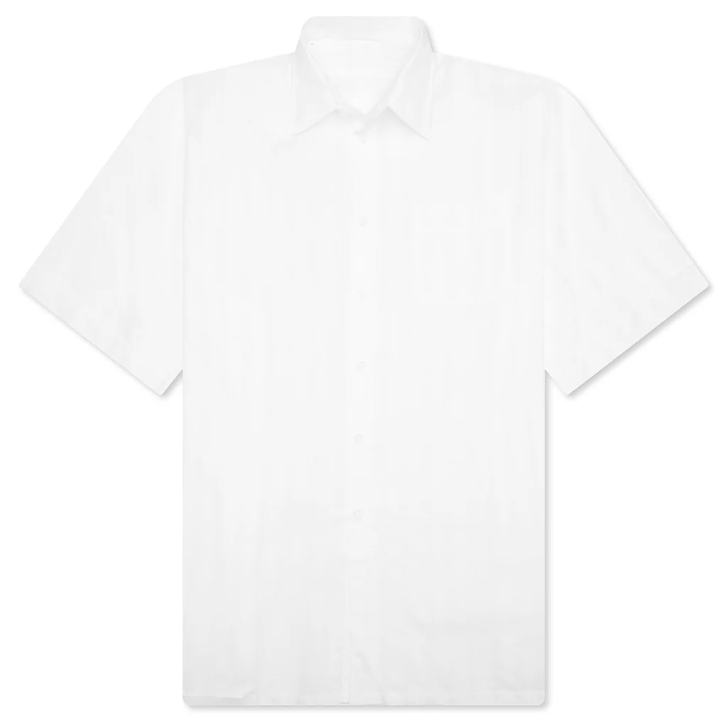 Cotton Voile Shirt With Stripes - White
