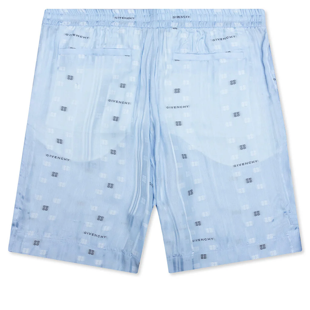 Skate Fit Shorts w/ Elastic Waist Band - Navy/Light Blue - Image 2
