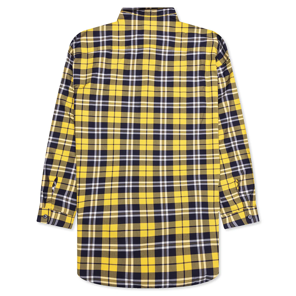 Oversized Asymmetrical Smock Shirt - Dark Yellow - Image 2