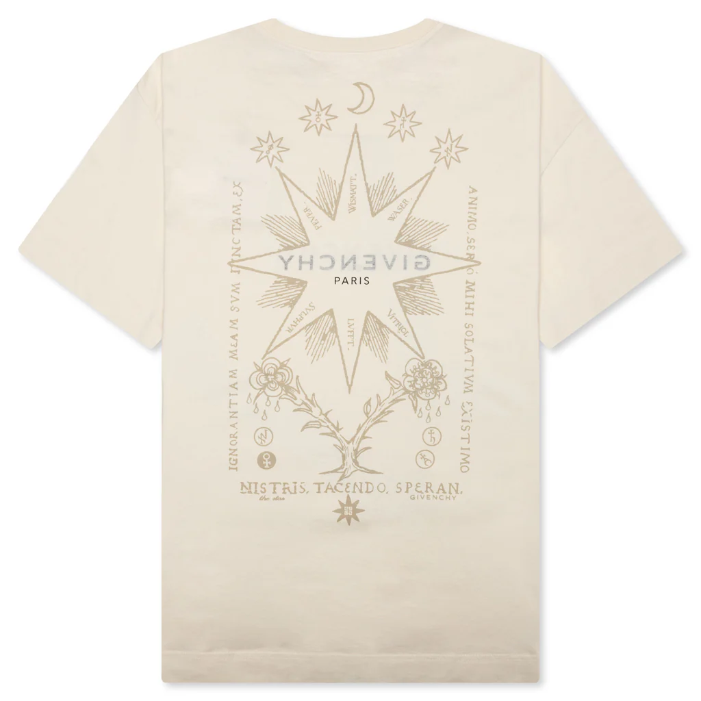 Reverse Cotton with Tarot Print T-Shirt - Ivory - Image 2