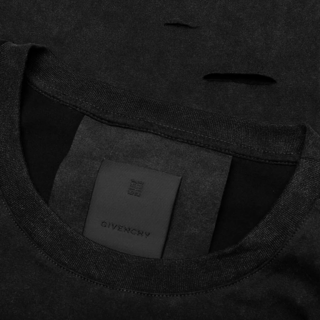 2 Layer Classic Fit Hole T-Shirt - Faded Black - Image 3