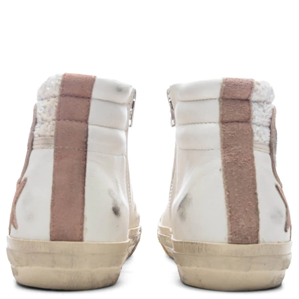 Women's Slide Suede Sneaker - White/Beige/Silver - Image 4