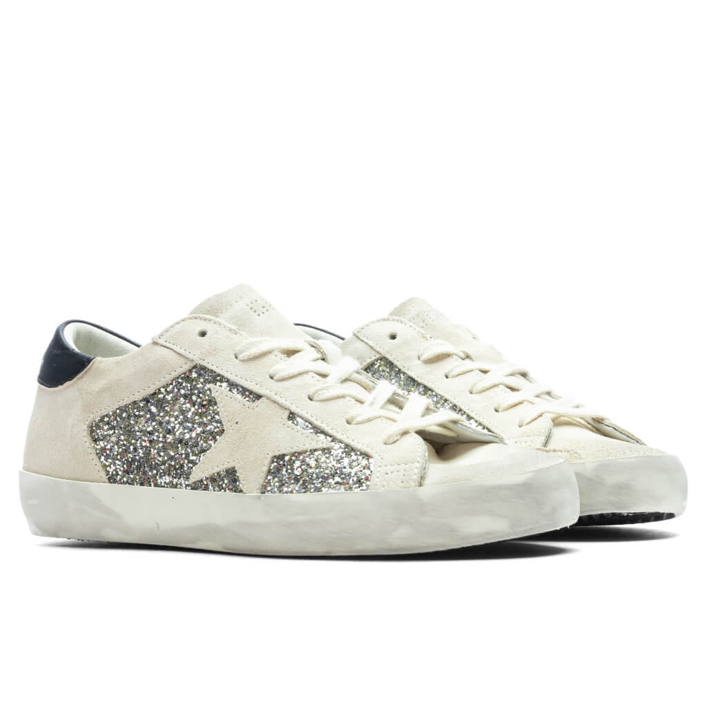 Women's Glitter Suede Super Star - Platinum/Beige/Black - Image 2