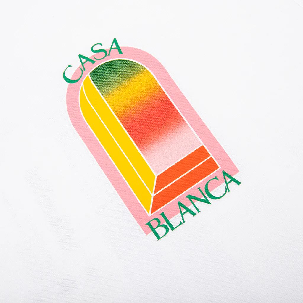 Gradient Arch Logo T-Shirt - White - Image 3