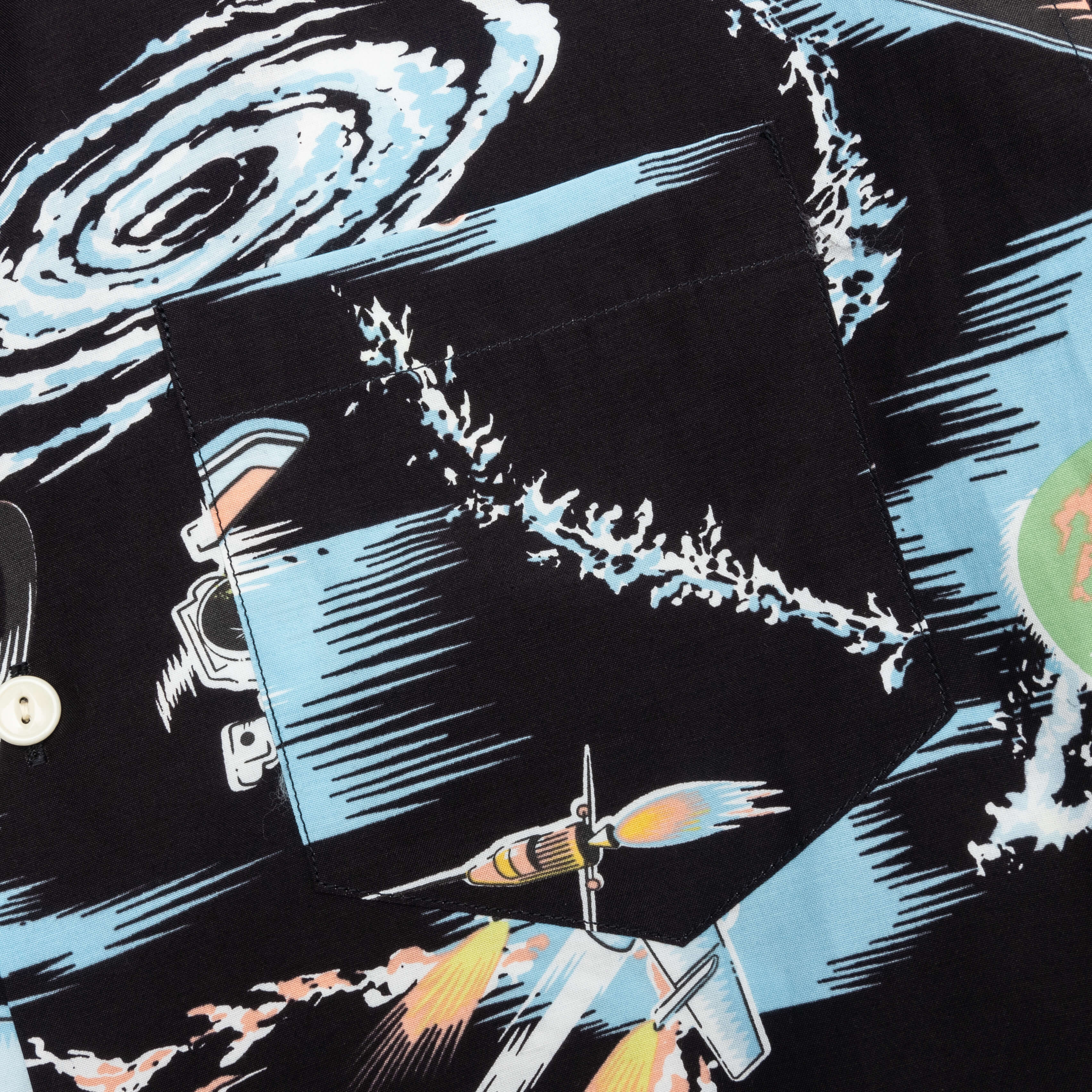 Graphic Aloha Shirt - Black - Image 3