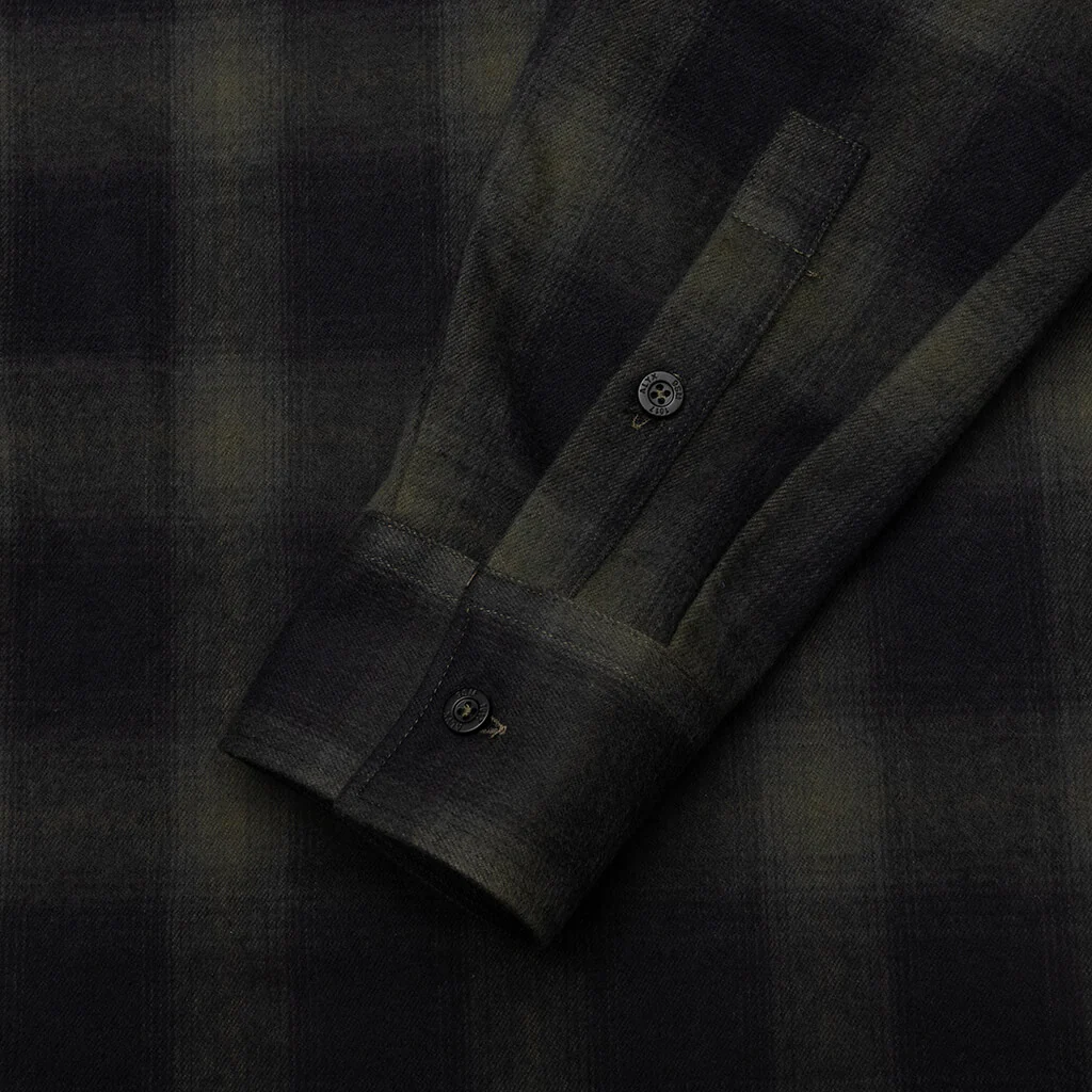 Graphic Flannel Shirt - Military Green - Image 5