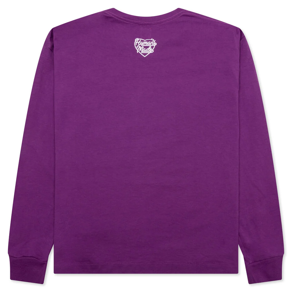Graphic L/S T-Shirt #4 - Purple - Image 2