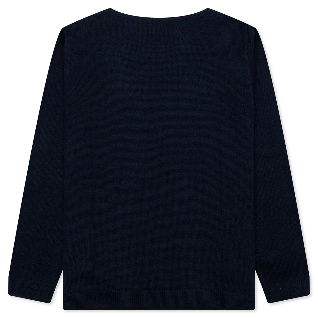 Heart Knit Sweater - Navy - Image 2