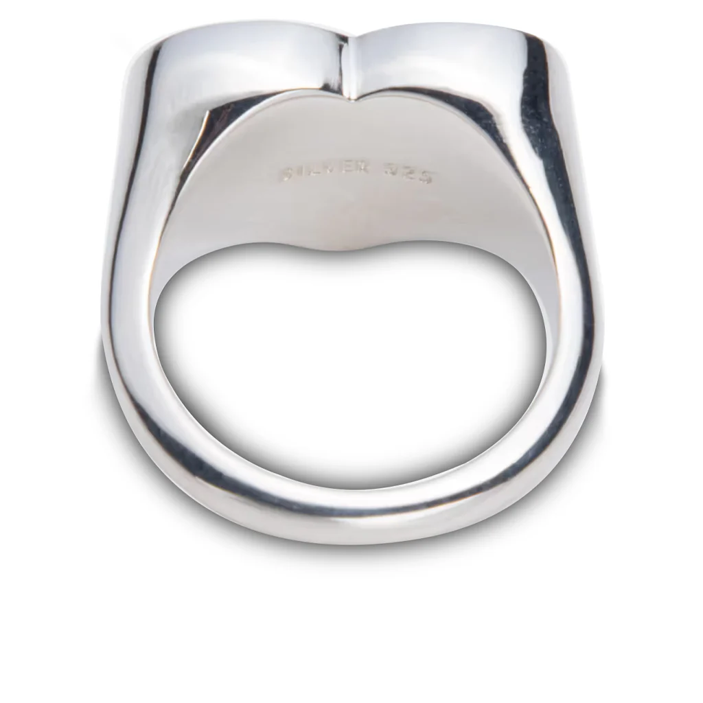 Heart Silver Ring - Red - Image 2