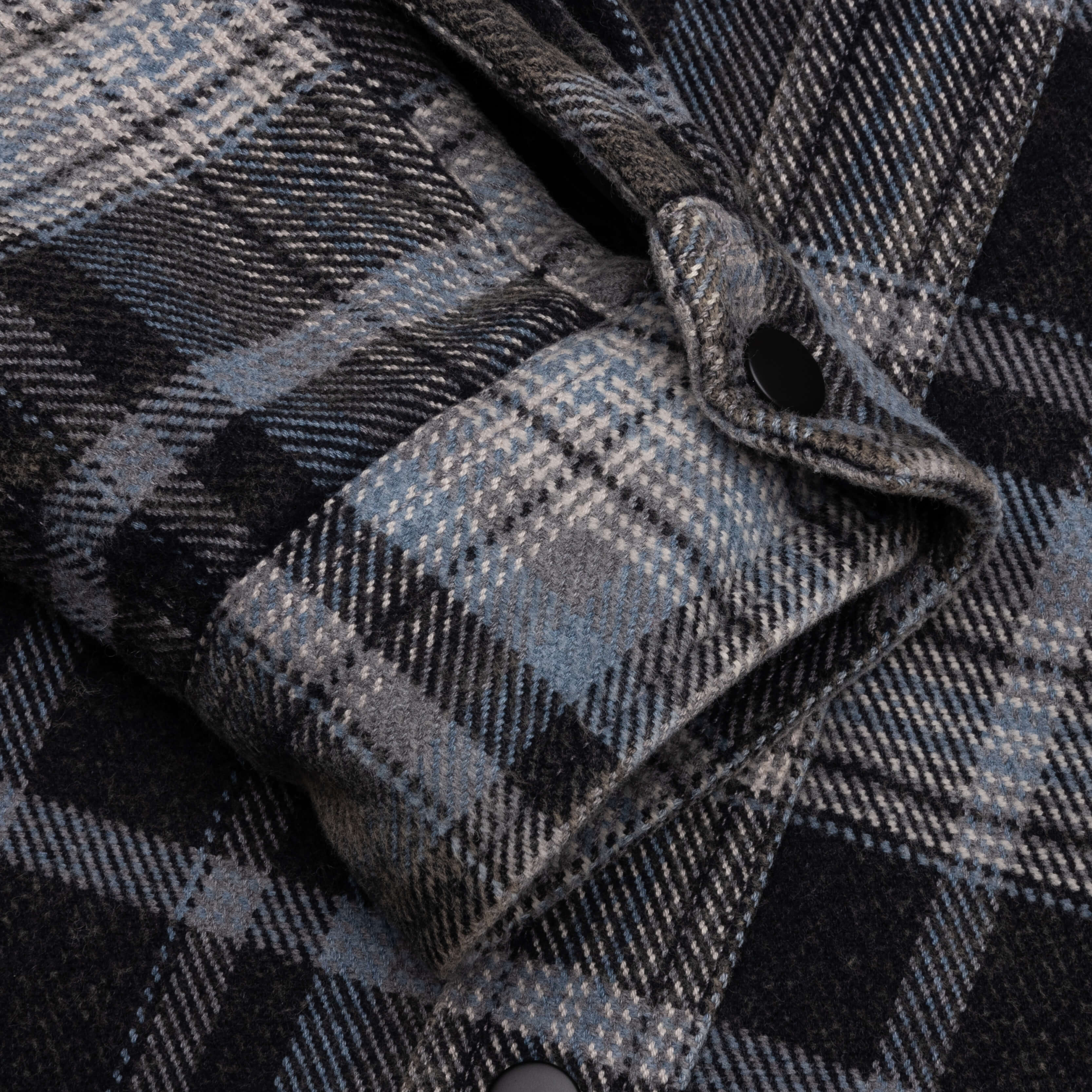 Heavy Washed Plaid Shirt - Blue - Image 5