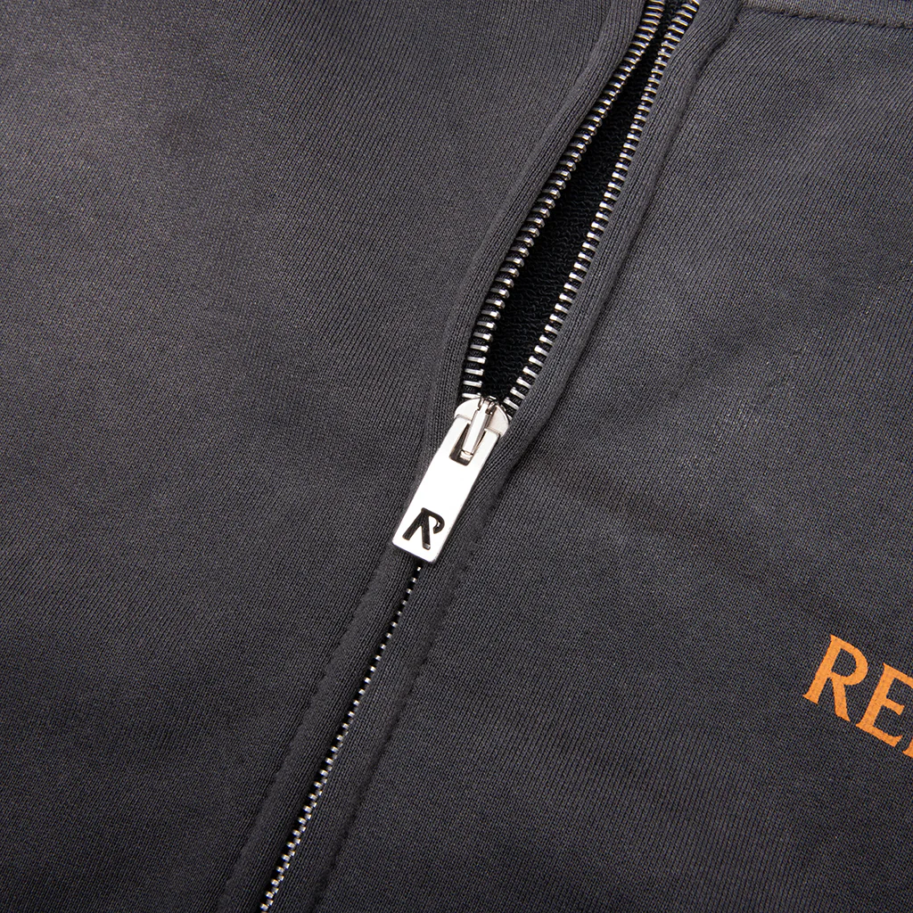 Higher Truth Zip Through Hoodie - Aged Black - Image 3