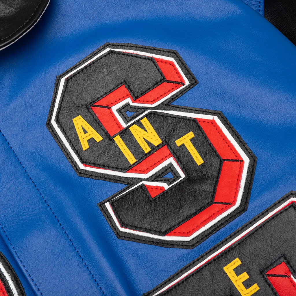 Saint Michael x Denim Tears Holy Grail Varsity Jacket - Blue - Image 3